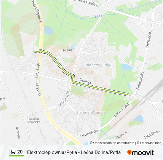 Автобус 20: карта маршрута