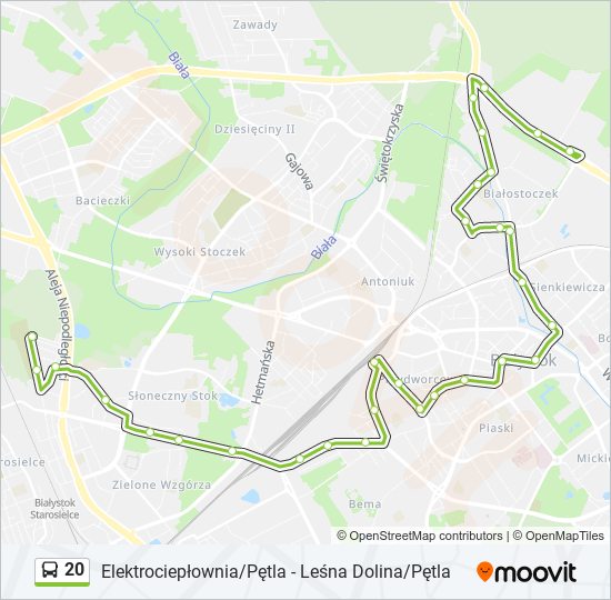 20 bus Line Map