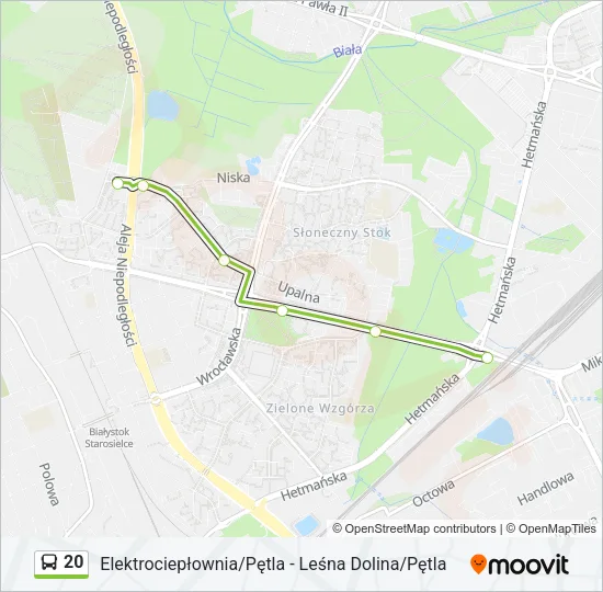 Автобус 20: карта маршрута