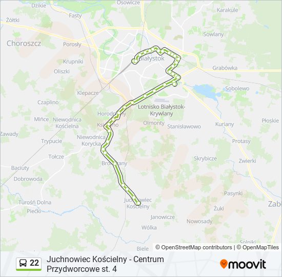 22 bus Line Map