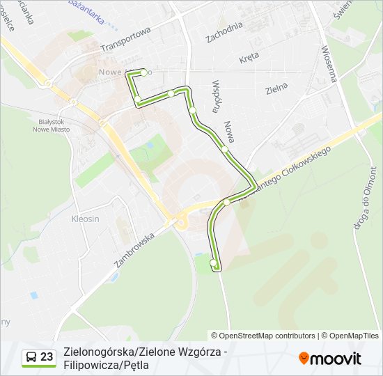 23 bus Line Map