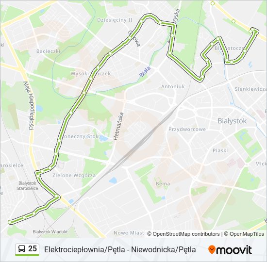 25 bus Line Map