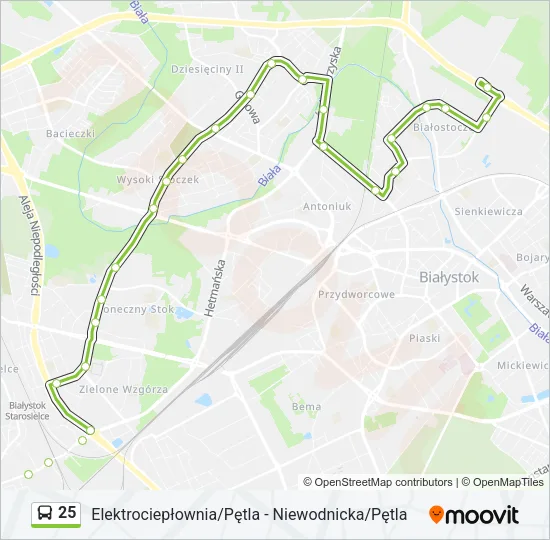 Автобус 25: карта маршрута