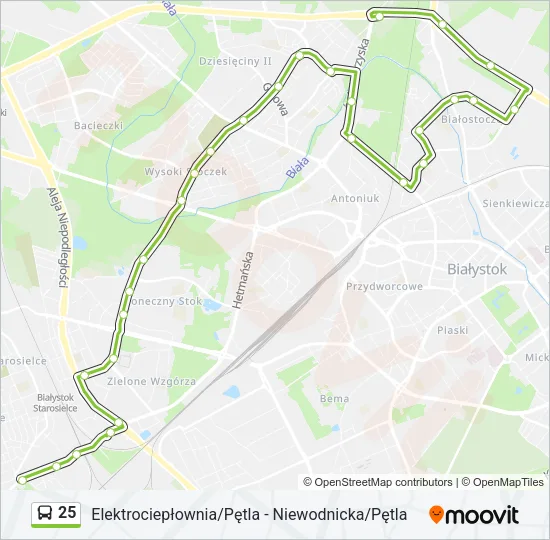 Автобус 25: карта маршрута