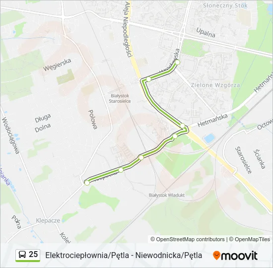 Автобус 25: карта маршрута