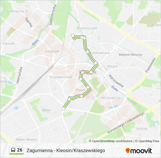 Автобус 26: карта маршрута