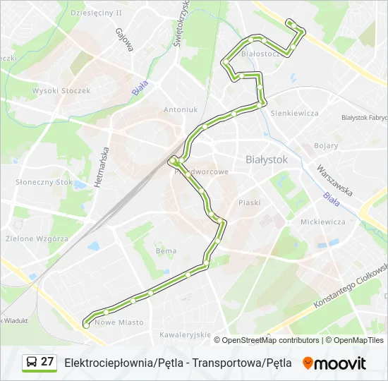Автобус 27: карта маршрута