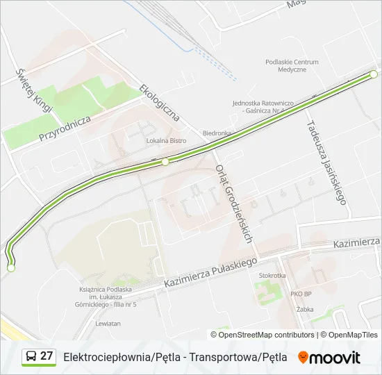 Автобус 27: карта маршрута