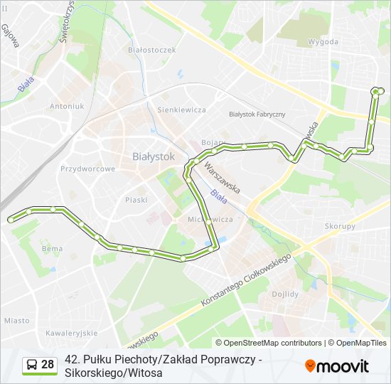 28 bus Line Map