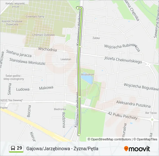 Автобус 29: карта маршрута