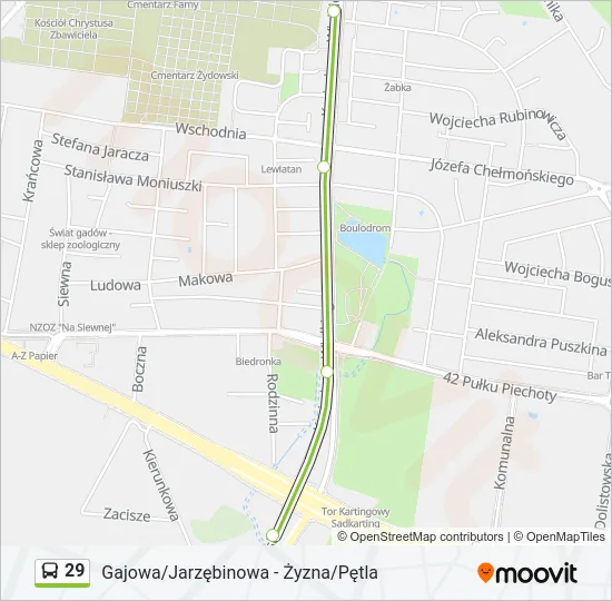 Автобус 29: карта маршрута