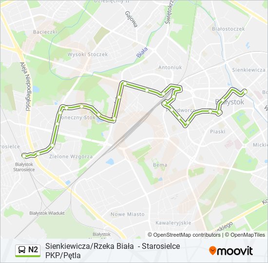 N2 bus Line Map