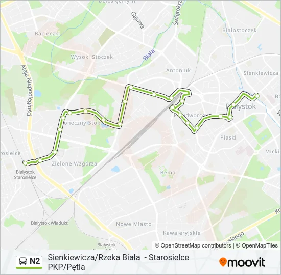 N2 Bus Line Map