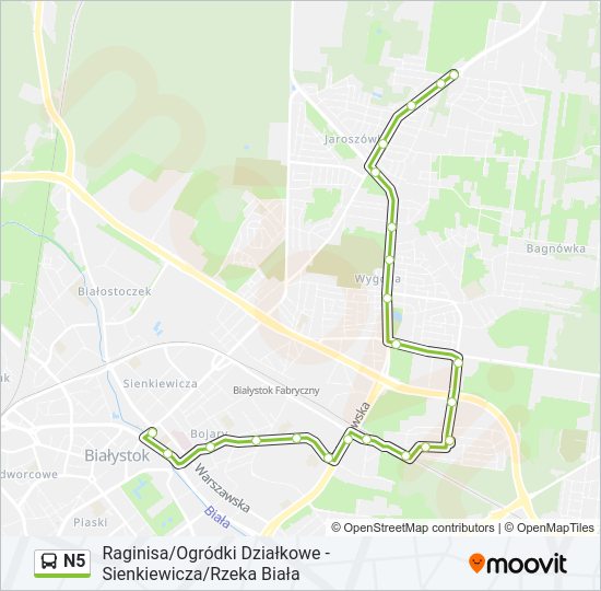 N5 bus Line Map