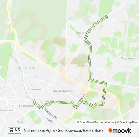 Автобус N5: карта маршрута