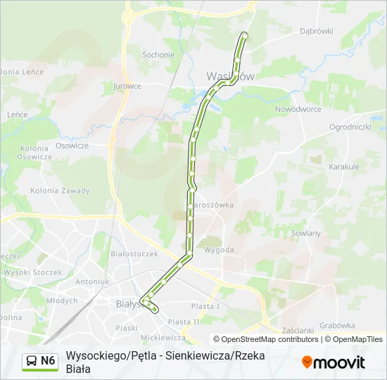 Автобус N6: карта маршрута