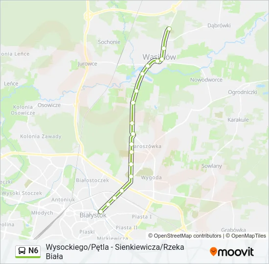 Автобус N6: карта маршрута