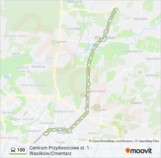 100 bus Line Map