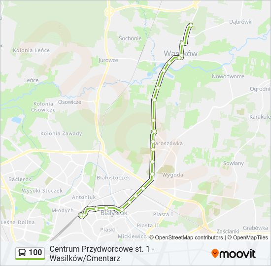 100 bus Line Map