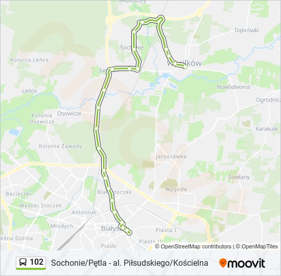 102 bus Line Map