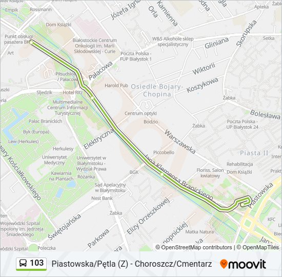 103 bus Line Map