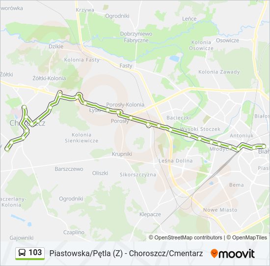 103 bus Line Map