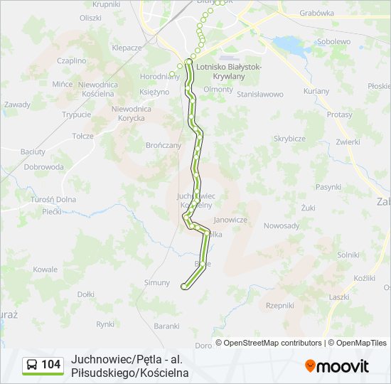 104 bus Line Map