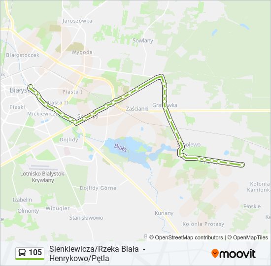 105 bus Line Map