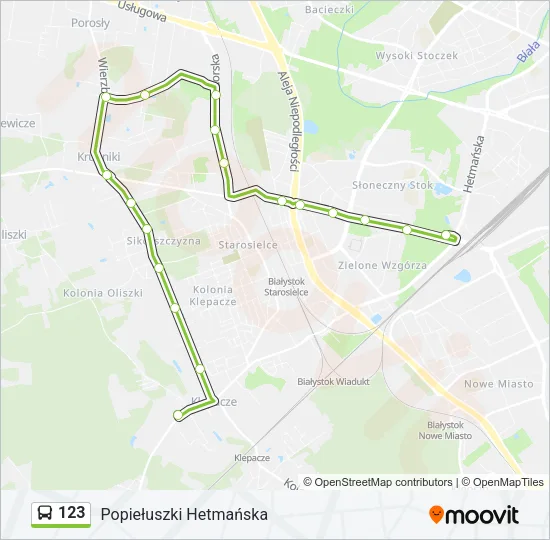 Автобус 123: карта маршрута