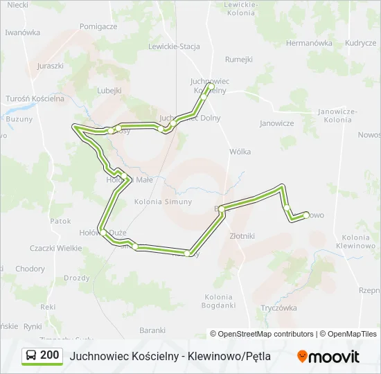 Автобус 200: карта маршрута
