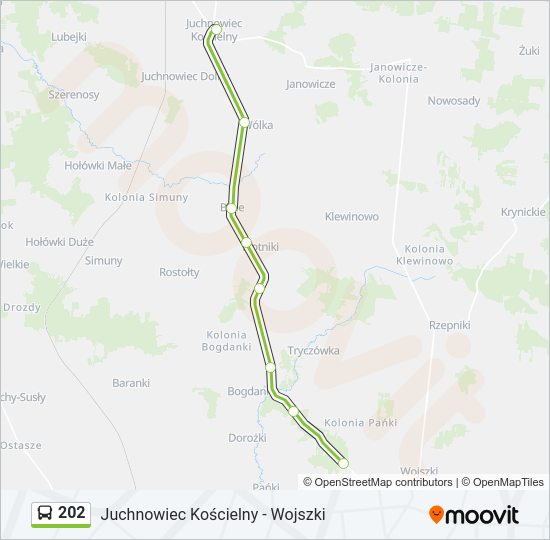 Автобус 202: карта маршрута