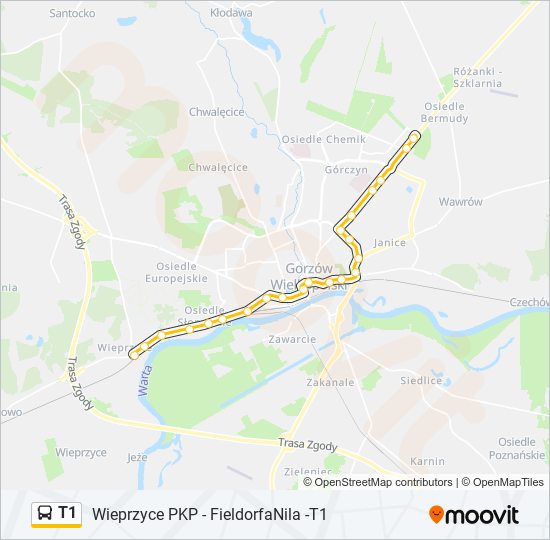 T1 bus Line Map