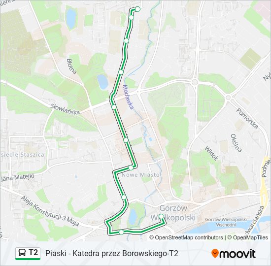 T2 bus Line Map