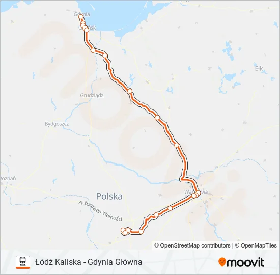 Поезд IC 15135: карта маршрута
