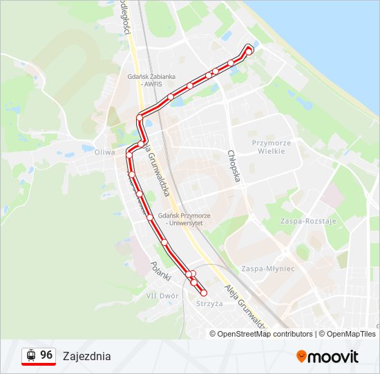 96 light rail Line Map