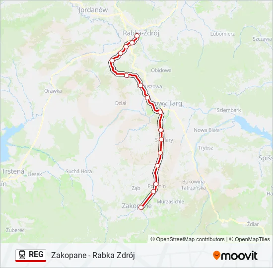 REG Train Line Map