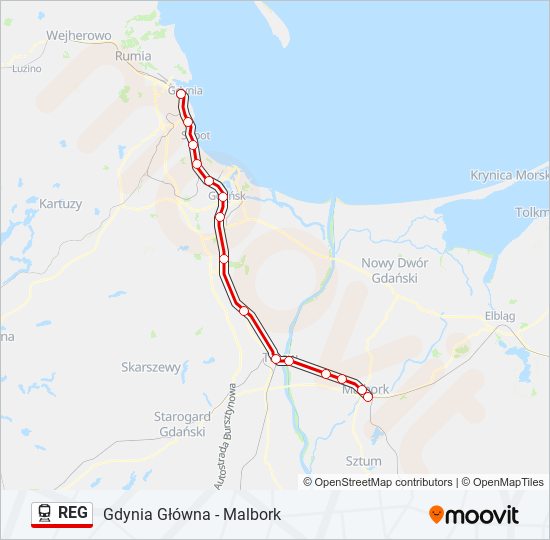 REG train Line Map