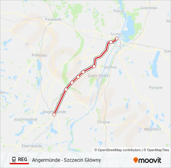 REG Train Line Map