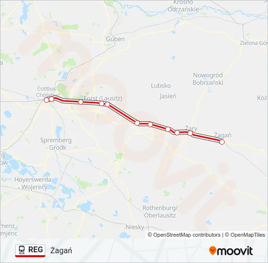 REG Train Line Map