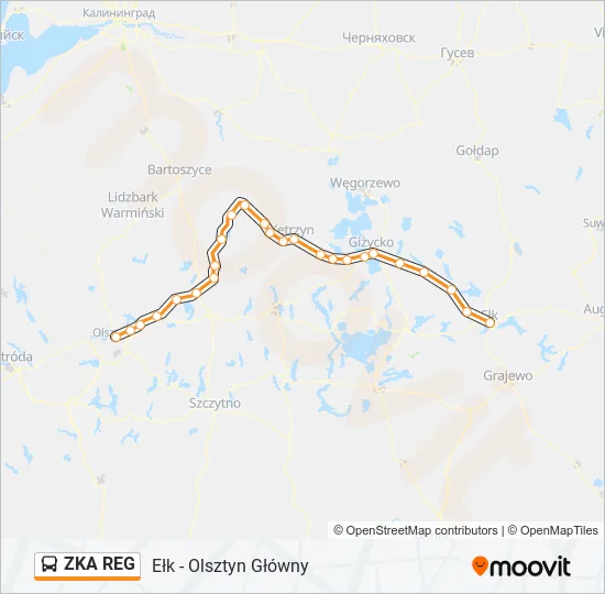 Автобус ZKA REG: карта маршрута