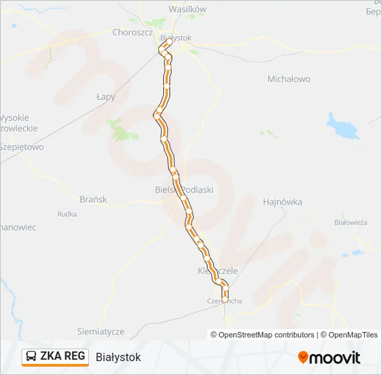 Автобус ZKA REG: карта маршрута