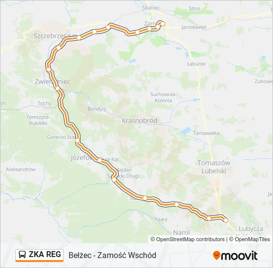 Автобус ZKA REG: карта маршрута