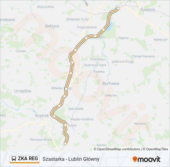 ZKA REG bus Line Map