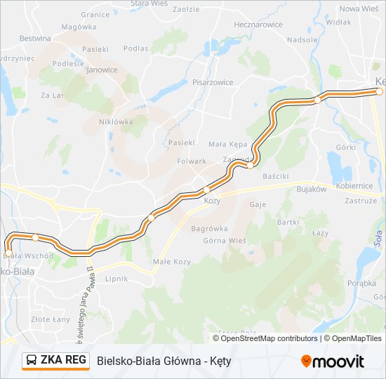 ZKA REG bus Line Map