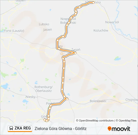 Автобус ZKA REG: карта маршрута