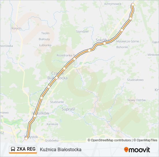 Автобус ZKA REG: карта маршрута