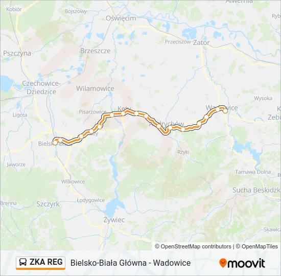 Автобус ZKA REG: карта маршрута