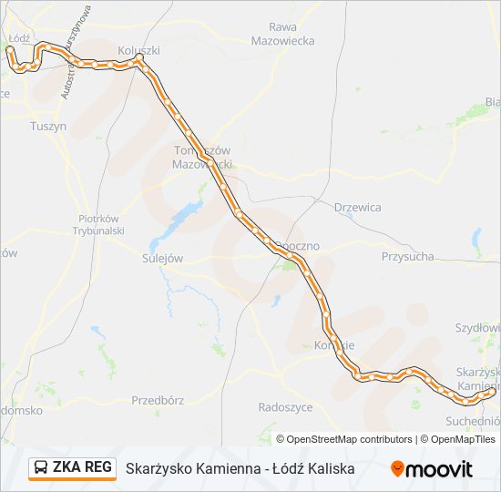 Автобус ZKA REG: карта маршрута