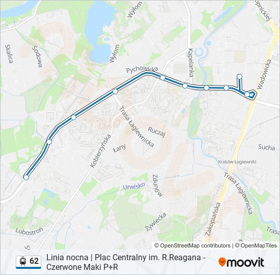 62 light rail Line Map