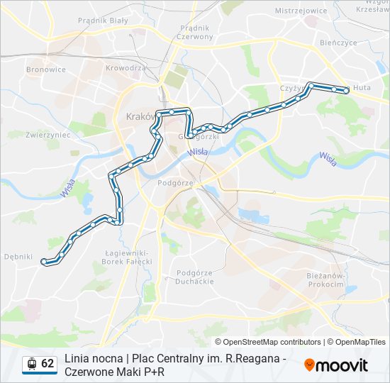 62 light rail Line Map